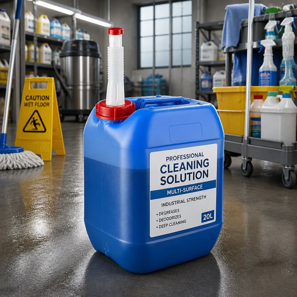 Kanister 10 Liter blau mit Auslaufrohr Flex Blauer Mehrzweckkanister 10L mit praktischem Auslaufrohr für Reinigungslösungen