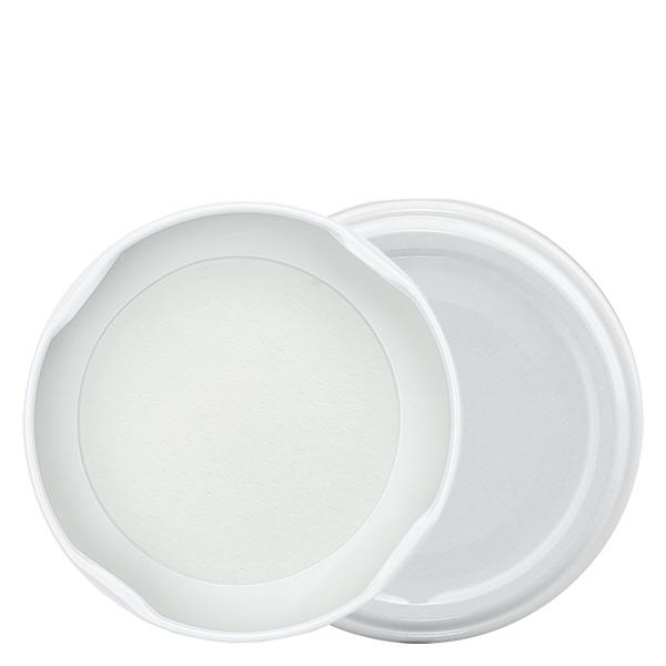 Produktansicht UNiTWIST TO63 weisser Deckel mit Gummidichtung BioSeal unitemp BPA-frei