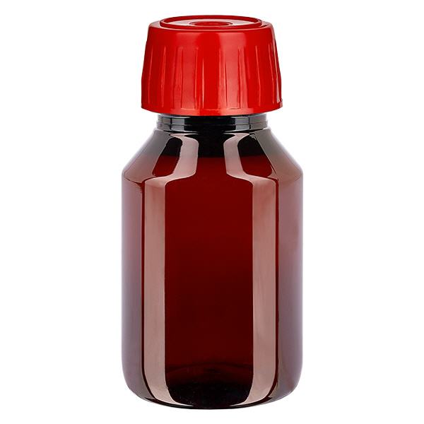 PET Flasche 50ml mit EntgasungsVerschluss rot