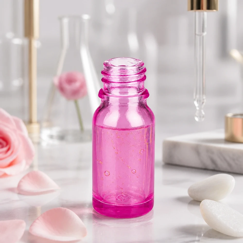 10ml Apothekenflasche PurpleLine UT18/10 UNiTWIST 10ml Glasflasche PurpleLine UT18/10 UNiTWIST in Violett für präzise Dosierung von Wirkstoffen