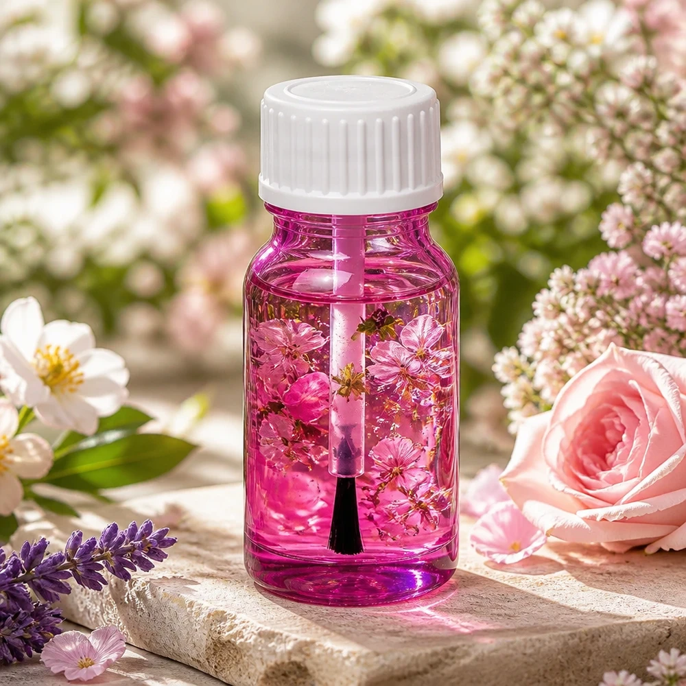 Elegante 10ml Pinselflasche weiss STD PurpleLine UT18/10 mit Pinsel für Nagellack Applikation