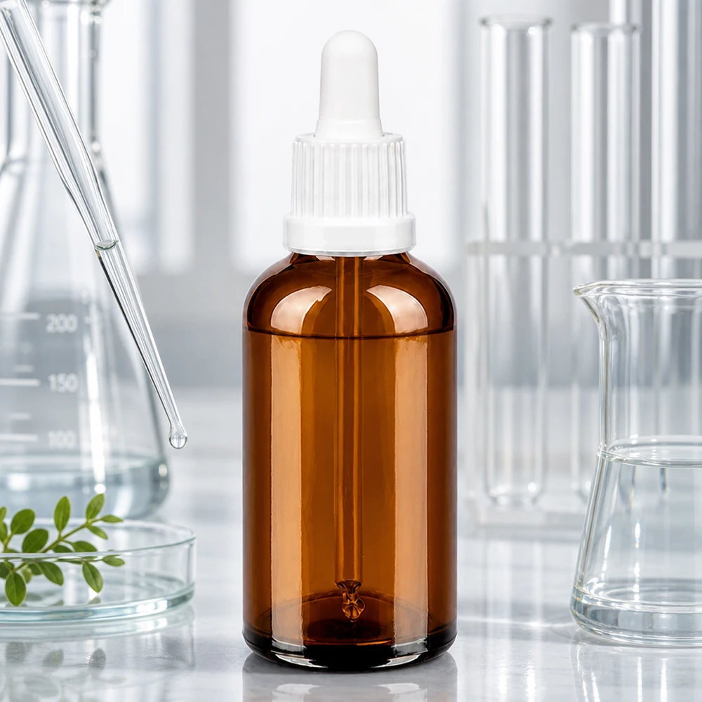 UV-Schutz Pipettenflasche 50ml aus Braunglas für professionelle Anwendungen