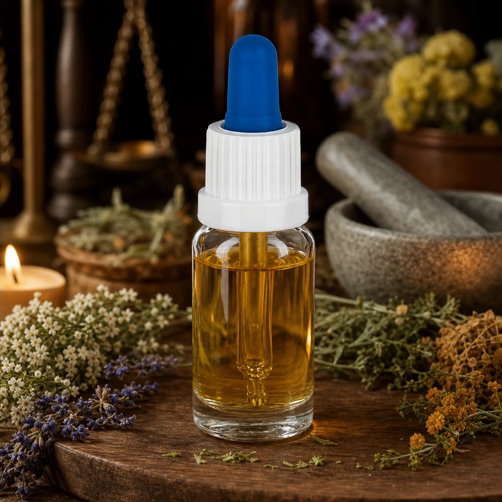10ml Pipettenflasche weiß/blau Originalitätsverschluss ClearLine UT18/10 Medizinische Tropfflasche 10ml Klarglas mit blauem Gummiaufsatz für Pflanzenextrakte