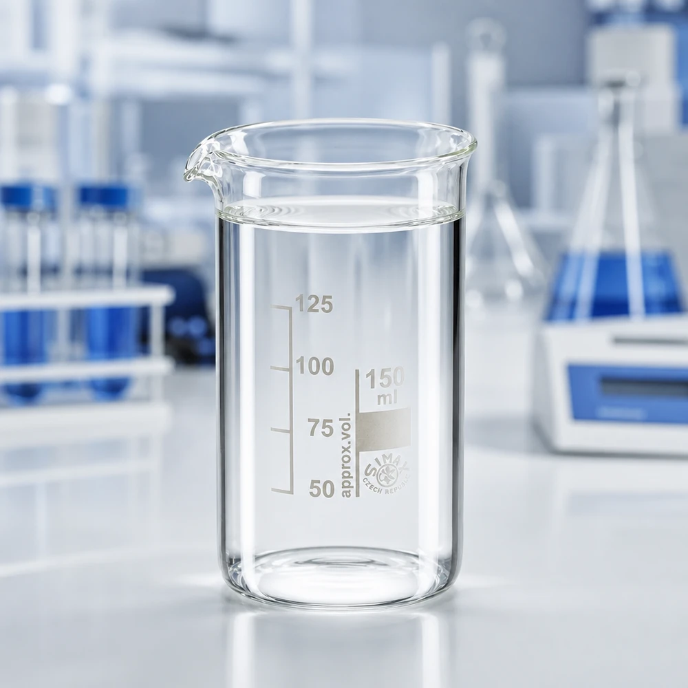 Becherglas 150ml Borosilikatglas, hohe Form Hitzebeständiges Becherglas 150ml hohe Form mit graduierter Skala für chemische Laborversuche