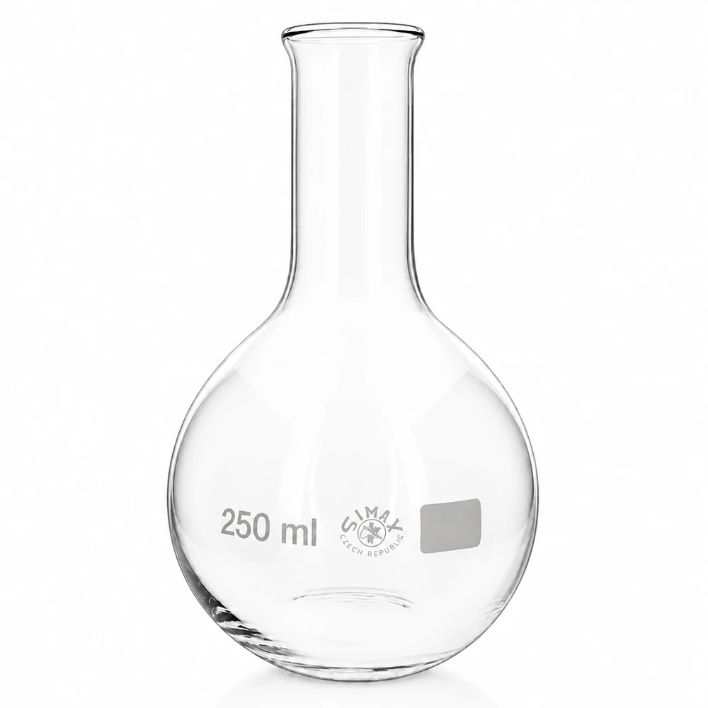 Messkolben 250ml mit engem Ausguss aus robustem Laborglas für analytische Arbeiten