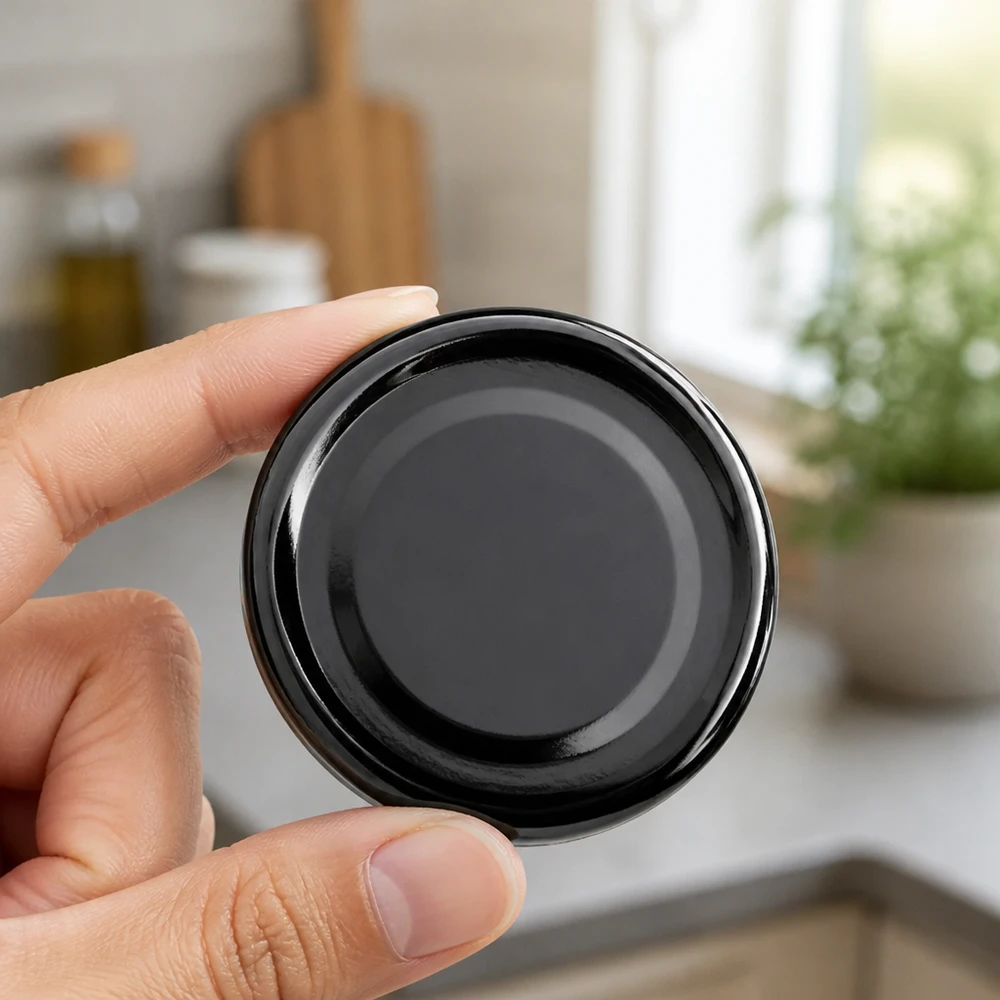 Kleiner schwarzer Schraubverschluss 43mm TO43 BasicSeal UNiTWIST Kücheneinsatz