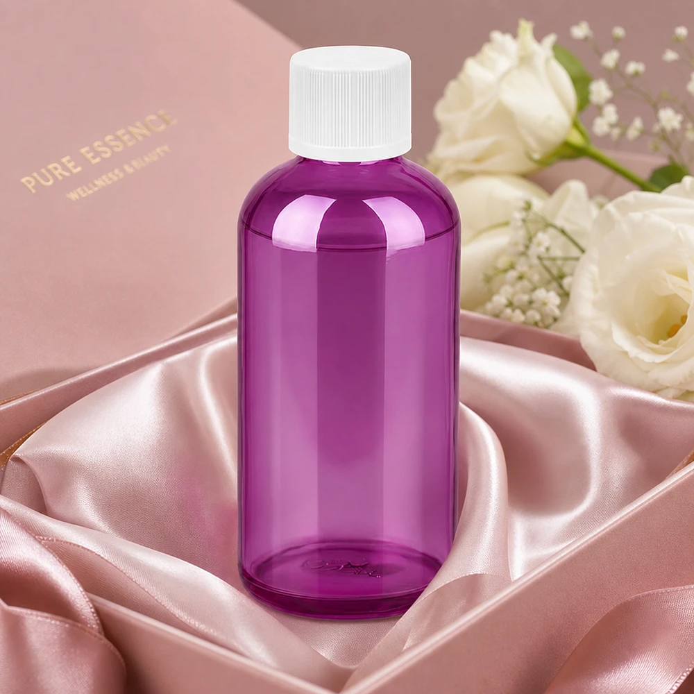 Chemikalienbeständige 100ml Kunststoffflasche violett für professionelle Anwendungen in Labor und Industrie