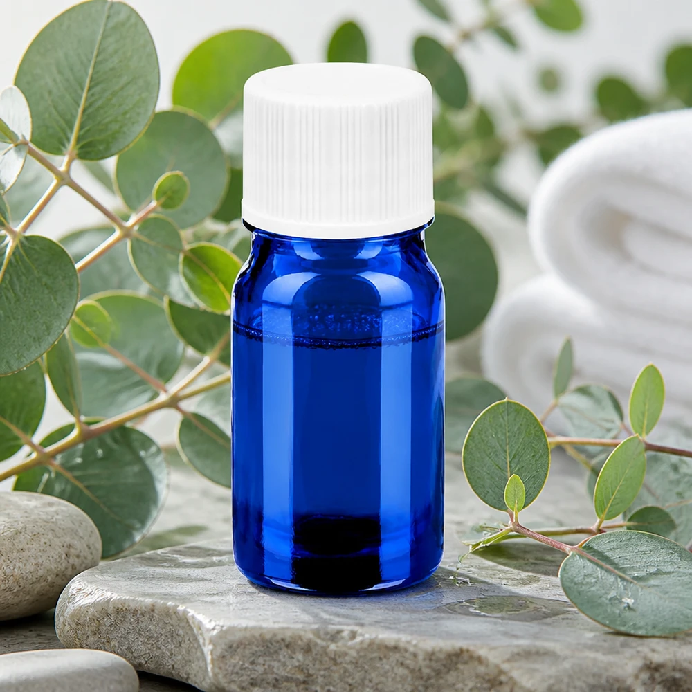 5ml Apothekerflasche in Kobaltblau mit weißem 11mm Verschluss für Homöopathie und Tinkturen
