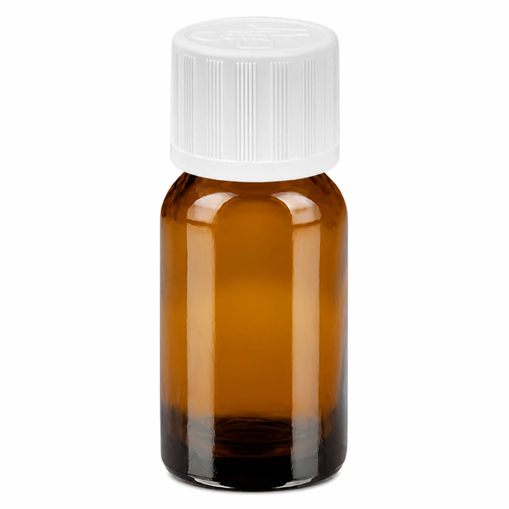 10ml Flasche 11mm Schraubverschluss weiß Standard Kindersicherung BrownLine UT18/10 Präzise 10ml Glasflasche mit BrownLine Beschichtung und Standardgewinde für professionelle Nutzung