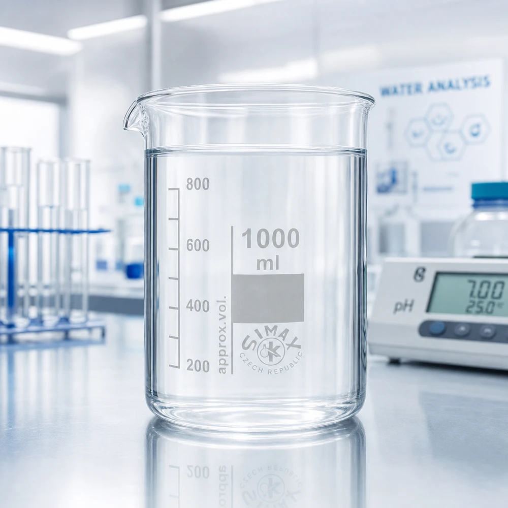 Präzisions-Becherglas 1000ml niedrige Form mit Milliliter-Skala für exakte Messungen