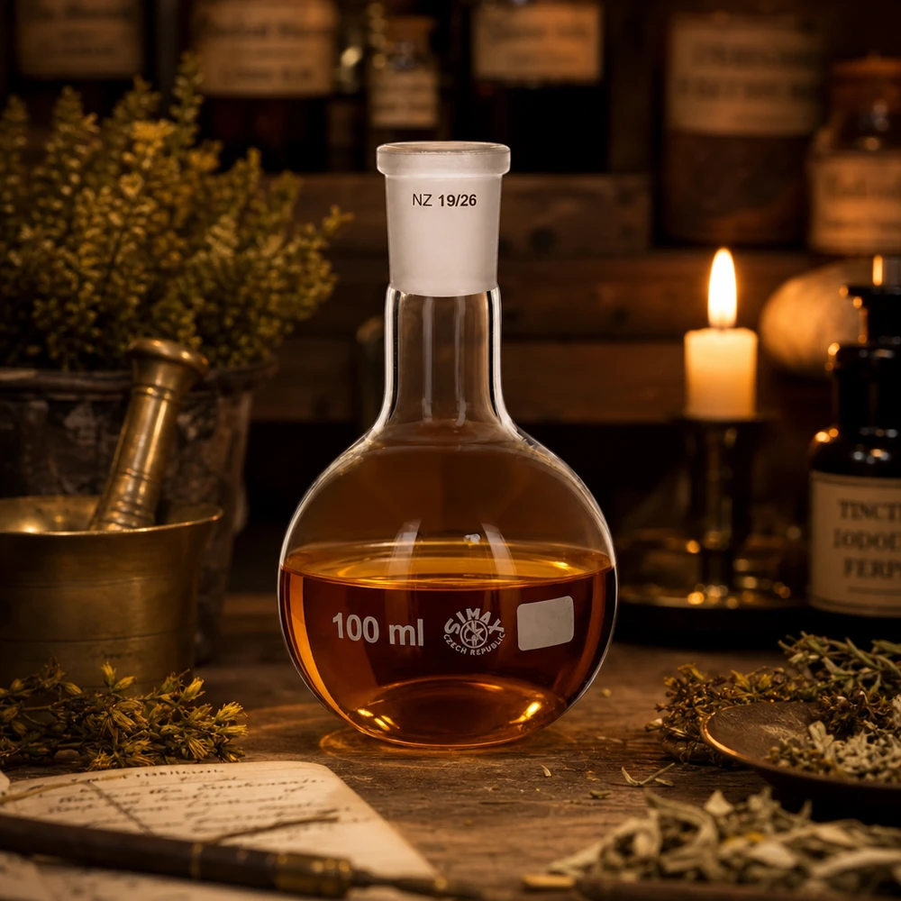 Analytik Rundkolben 100ml für Synthesen - robustes Borosilikatglas mit genormter 19/26 Öffnung