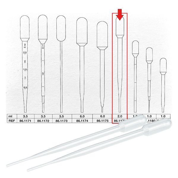 2ml Transferpipette (154x11mm) ohne Graduierung 2ml Transferpipette (154x11mm) ohne Graduierung