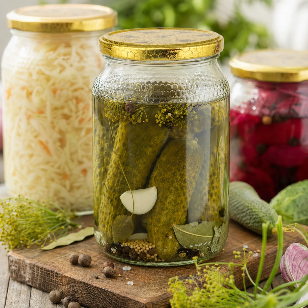 1260g Honigglas + BasicSeal Deckel Bienenwabe UNiTWIST 900ml Honigglas mit BasicSeal Deckel für Einmachen von Gurken Sauerkraut und fermentierten Lebensmitteln verwendet