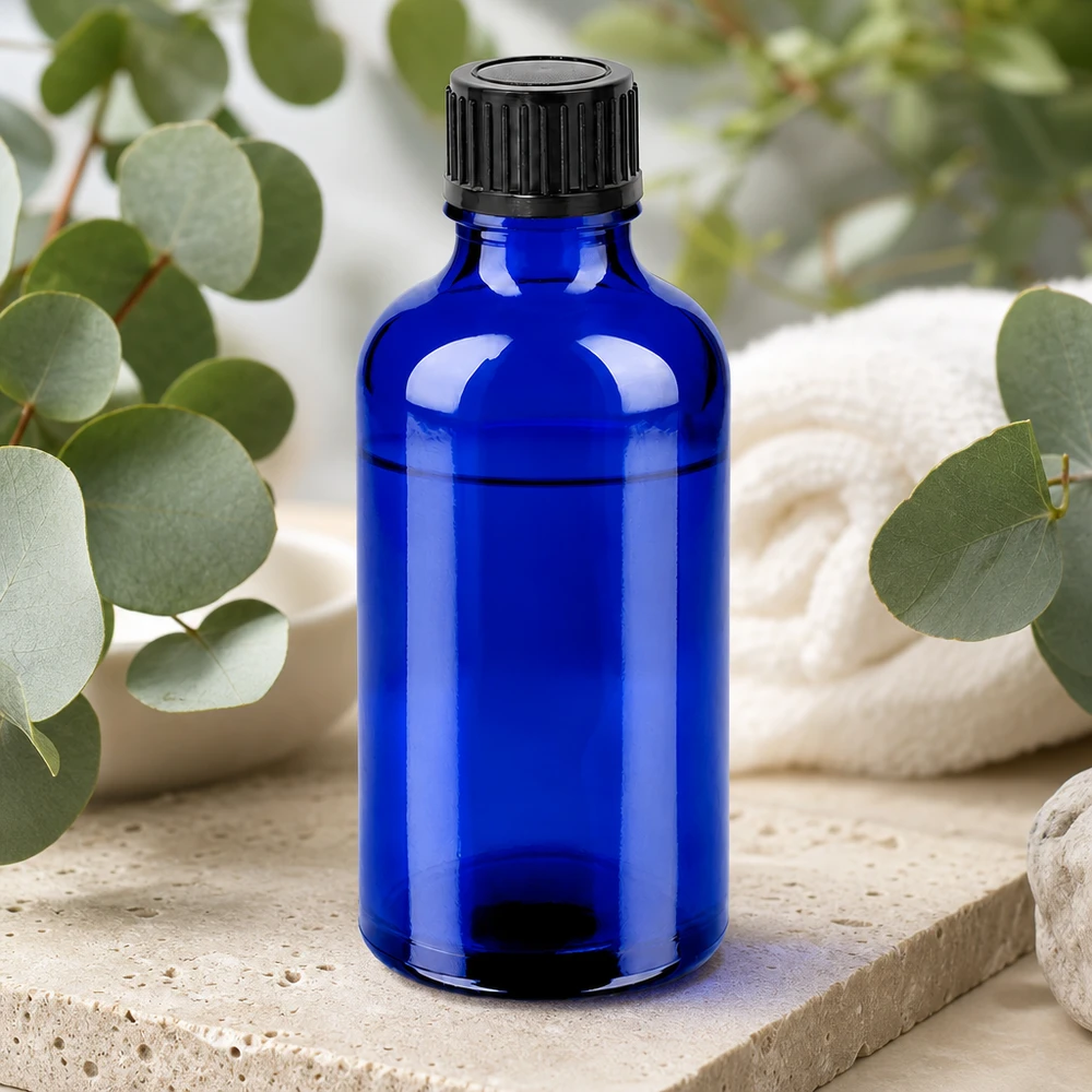 50ml Flasche 11mm Schraubverschluss schwarz Standard BlueLine UT18/50 Professionelle Laborflasche 50ml mit auslaufsicherem Verschluss für chemische Lösungen