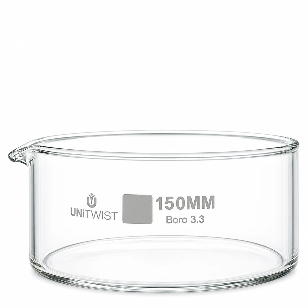 Rundschale Borosilikatglas 3.3 UNiTWIST 150mm für chemische und biologische Laboranwendungen
