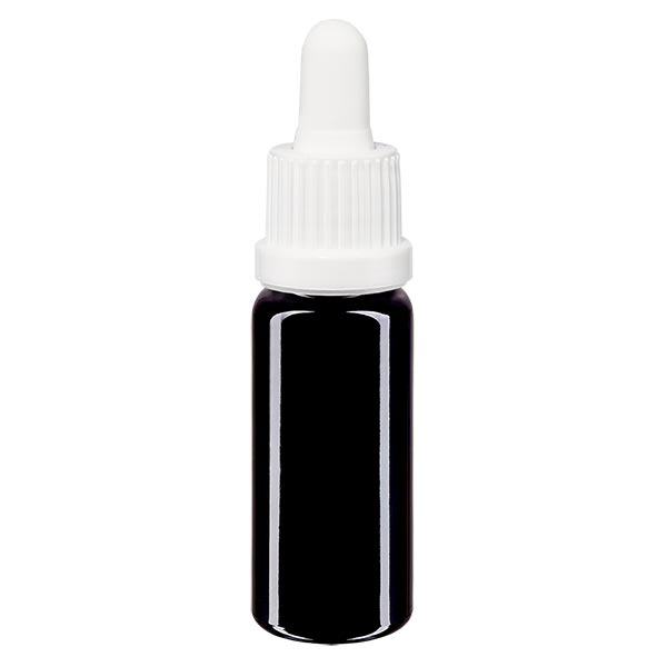 Apothekenflasche violett 10ml Pipette weiß Originalitätsverschluss Apothekenflasche violett 10ml Pipette weiß Originalitätsverschluss