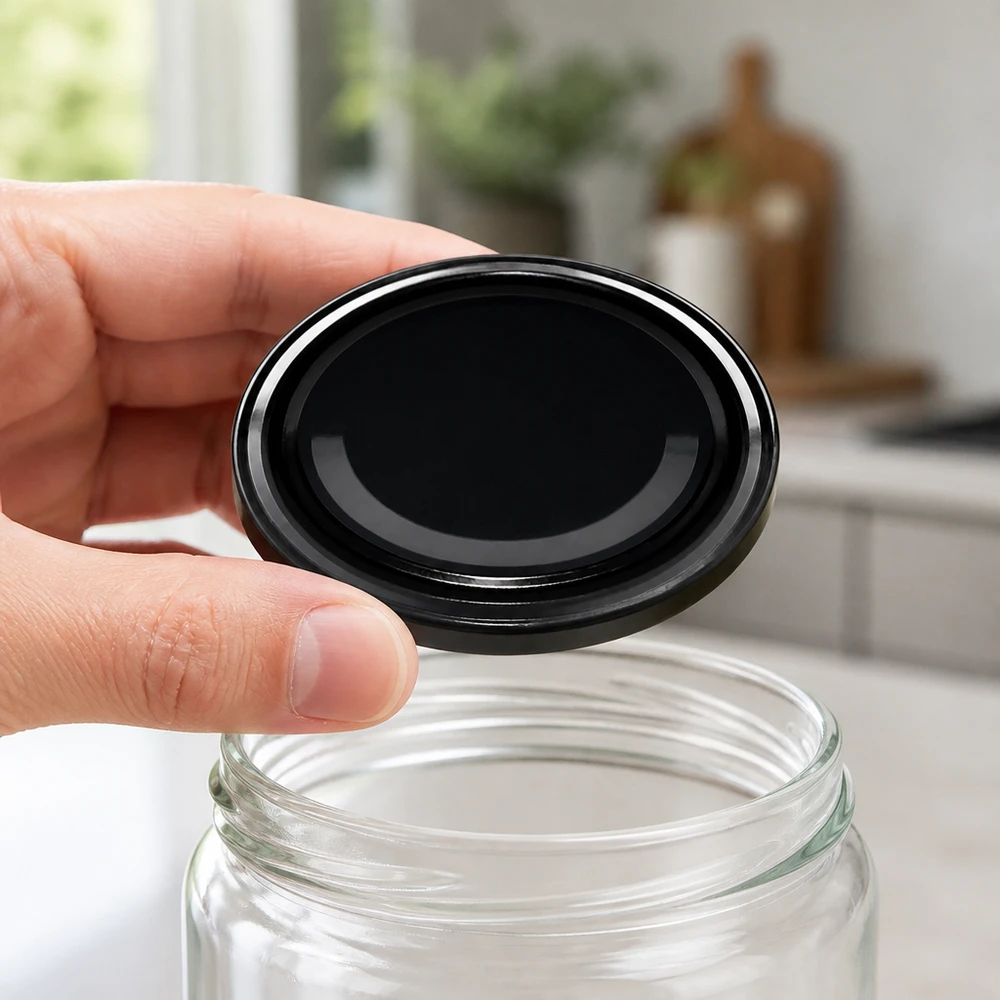 63mm BioSeal Deckel schwarz (TO63) UNiTWIST UNiTWIST Schraubdeckel schwarz 63mm BioSeal unitemp hitzeresistent für Marmeladen Säfte