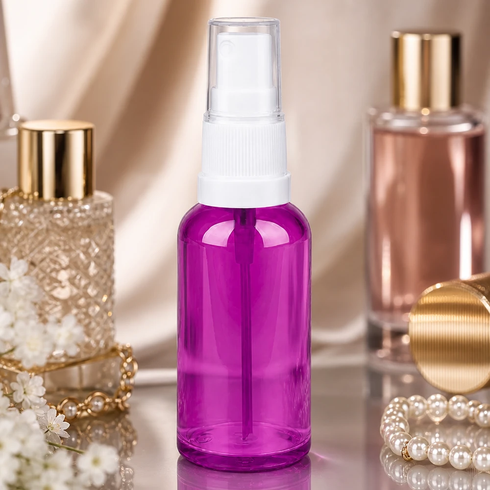 50ml Sprayflasche weiss/transparent Standard PurpleLine UT18/50 Stylische 50ml Sprayflasche in violetter Transparenz perfekt für selbstgemachte Sprays