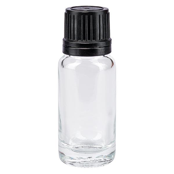 Apothekenflasche klar 10ml Schraubverschluss schwarz Giessring Originalitätsverschluss
