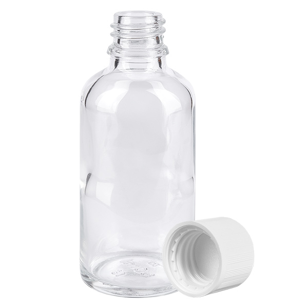 50ml Flasche 11mm Schraubverschluss weiß Standard Kindersicherung ClearLine UT18/50 50ml Flasche 11mm Schraubverschluss weiß Standard Kindersicherung ClearLine UT18/50