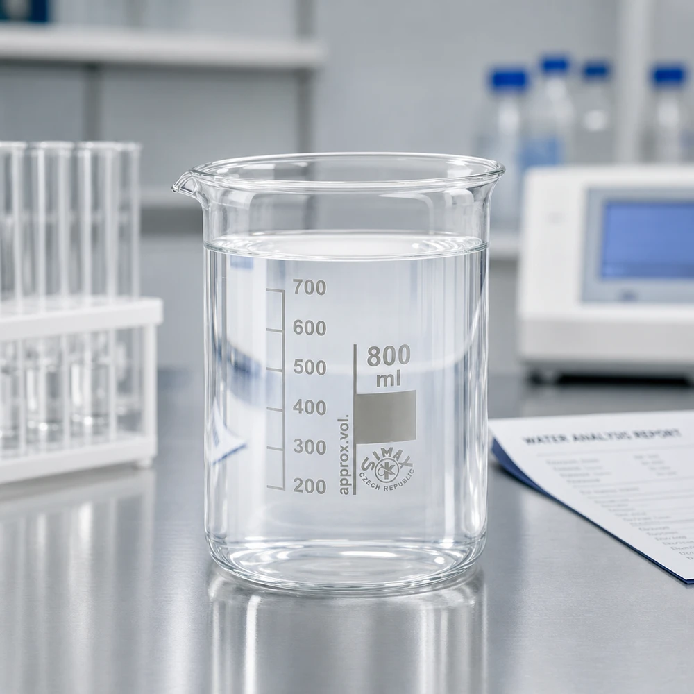 Becherglas 800ml Borosilikatglas, niedrige Form Spülmaschinenfestes Becherglas 800ml Borosilikatglas niedrige Form für einfache Reinigung