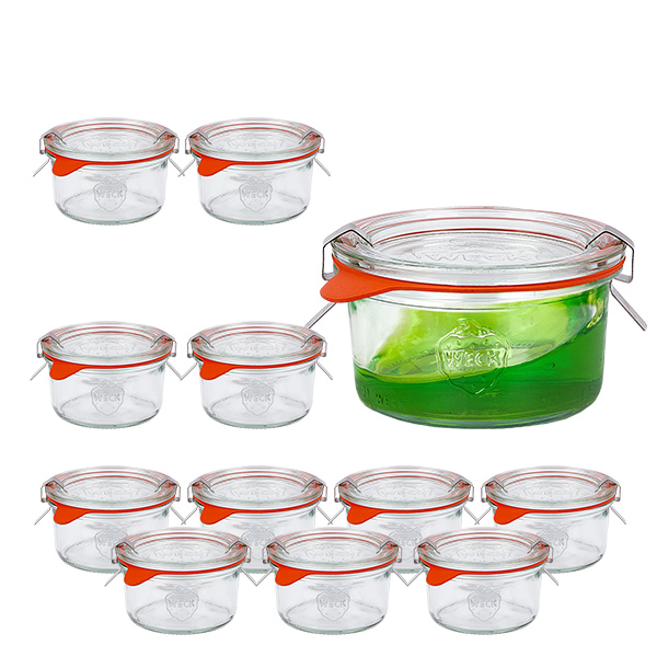12er Set Weck Gläser 165ml Sturzglas mit 12 Glasdeckeln, 12 12er Set Weck Gläser 165ml Sturzglas mit 12 Glasdeckeln, 12