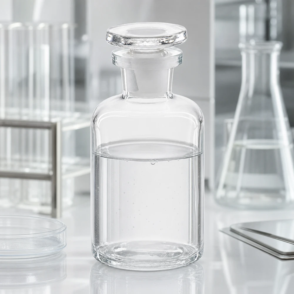 Rundschulterflasche 50ml klar Enghals Glasstopfen Chemikalienflasche 50ml Rundschulter klar Enghals mit eingeschliffenem Glasstopfen