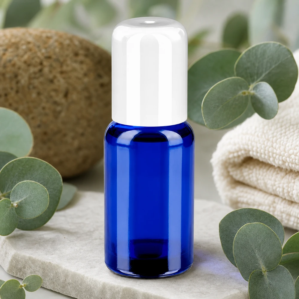 20ml Roll-On Flasche weiß Standardverschluss BlueLine UT18/20 Ergonomische 20ml Roll-On Flasche mit UT18/20 Verschluss für hygienische Produktanwendung