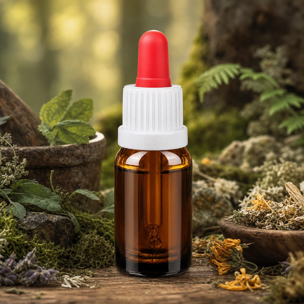 10ml BrownLine Pipettenflasche mit lichtschützendem Glas und rotem Tropfer für aromatherapeutische Öle