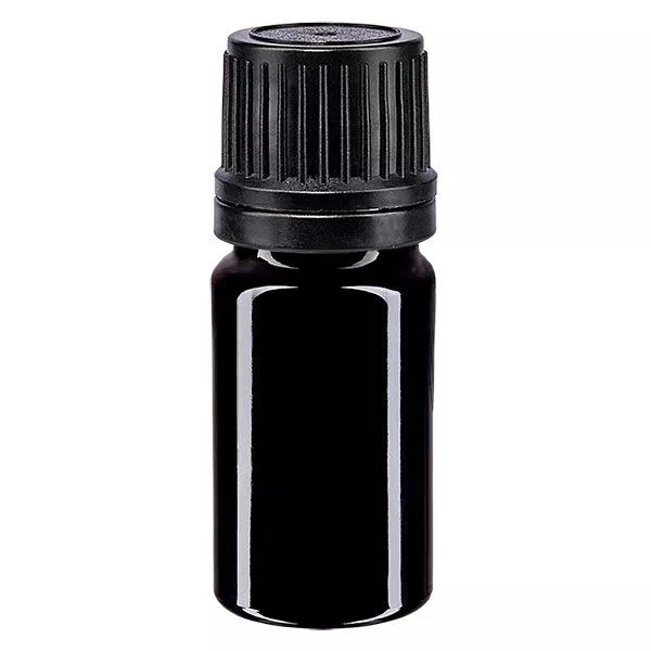 Apothekenflasche violett 5ml Schraubverschluss schwarz Giessring Originalitätsverschluss