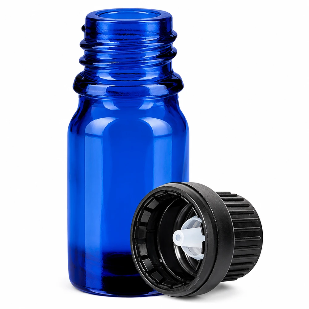 Professionelle 5ml Tropfflasche blau mit kindersicherem Verschluss für medizinische Anwendungen