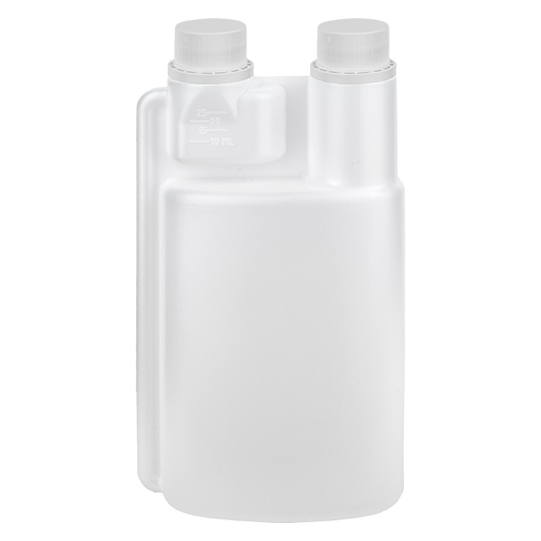 Dosierflasche 500ml HDPE klar (25ml Dosierkammer) Dosierflasche 500ml HDPE klar (25ml Dosierkammer)