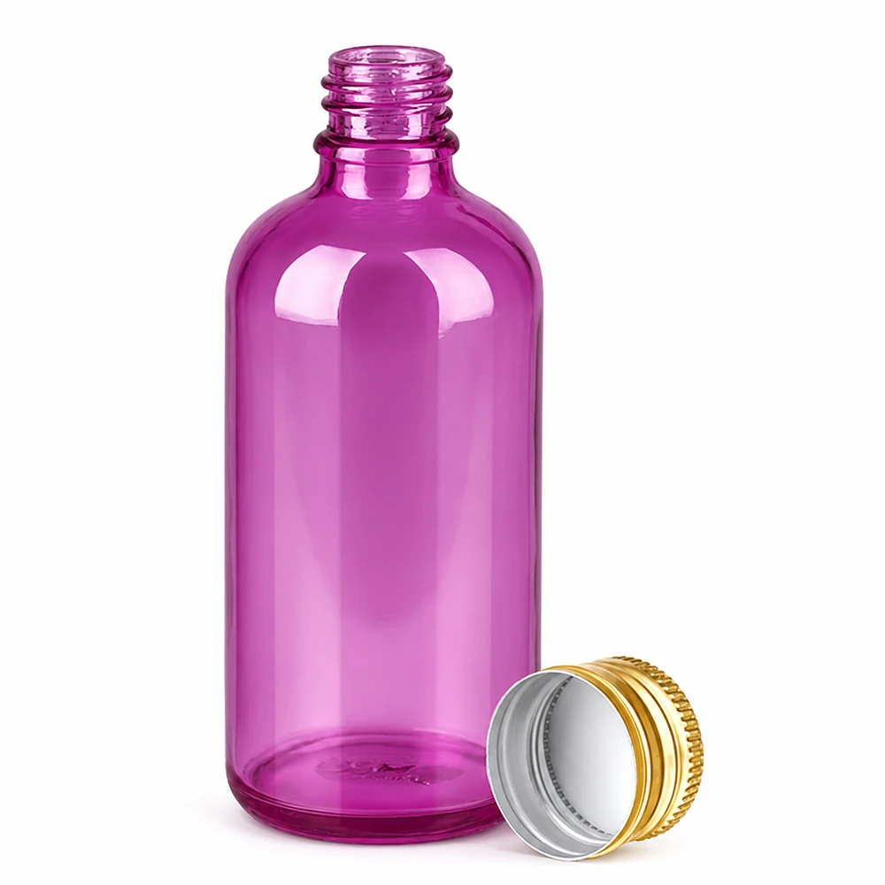 100ml Flasche 11mm Schraubverschluss Alu-Gold Standard PurpleLine. UT18/100 100ml Violettglas mit zweifarbigem Alu-Verschluss ideal für lichtempfindliche Substanzen