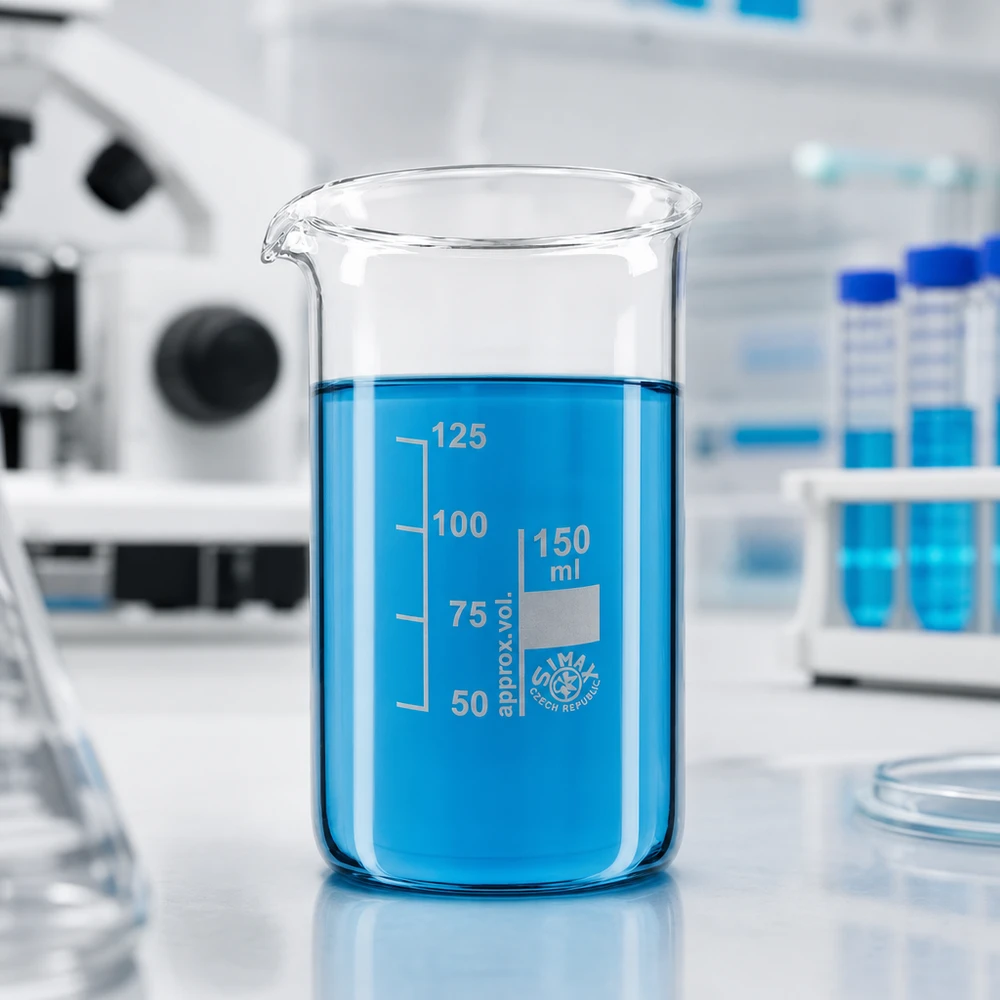 Becherglas 150ml Borosilikatglas, hohe Form SIMAX Becherglas 150ml hohe Zylinderform mit eingeätzter Milliliterskala