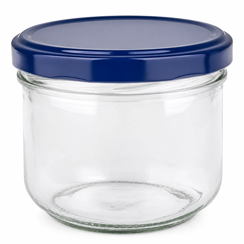 260ml Sturzglas + BasicSeal Deckel blau UNiTWIST 260ml Sturzglas mit blauem BasicSeal Deckel UNiTWIST - leeres Einmachglas aus klarem Glas mit Twist-off Verschluss