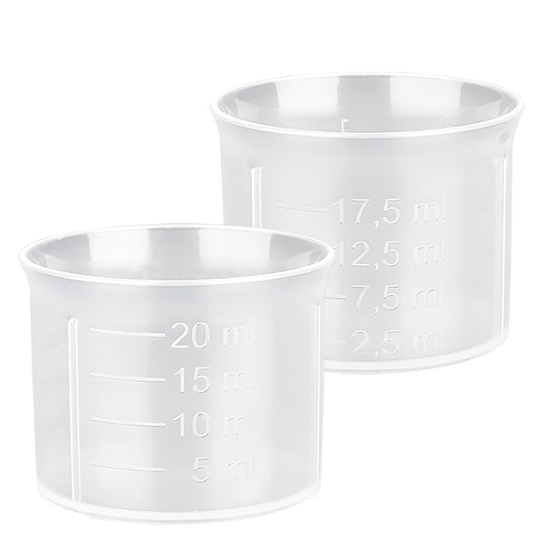 20ml Dosierbecher transparent mit Skala ApoGlas