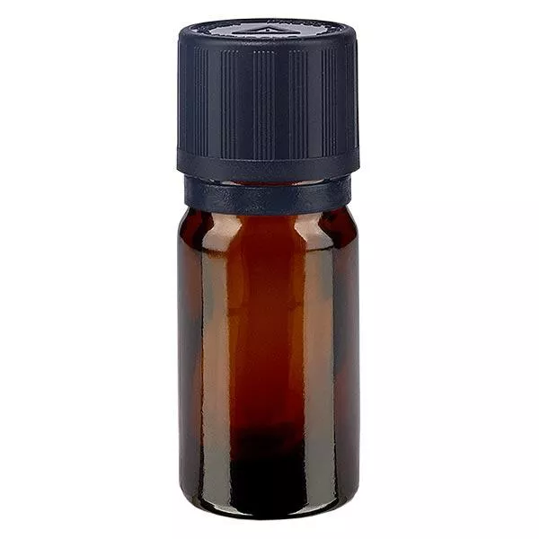 Apothekenflasche braun 5ml Tropfer Giessring 1mm schwarz Kindersicherung Blindenwarnsymbol Originalitätsverschluss Apothekenflasche braun 5ml Tropfer Giessring 1mm schwarz Kindersicherung Blindenwarnsymbol Originalitätsverschluss
