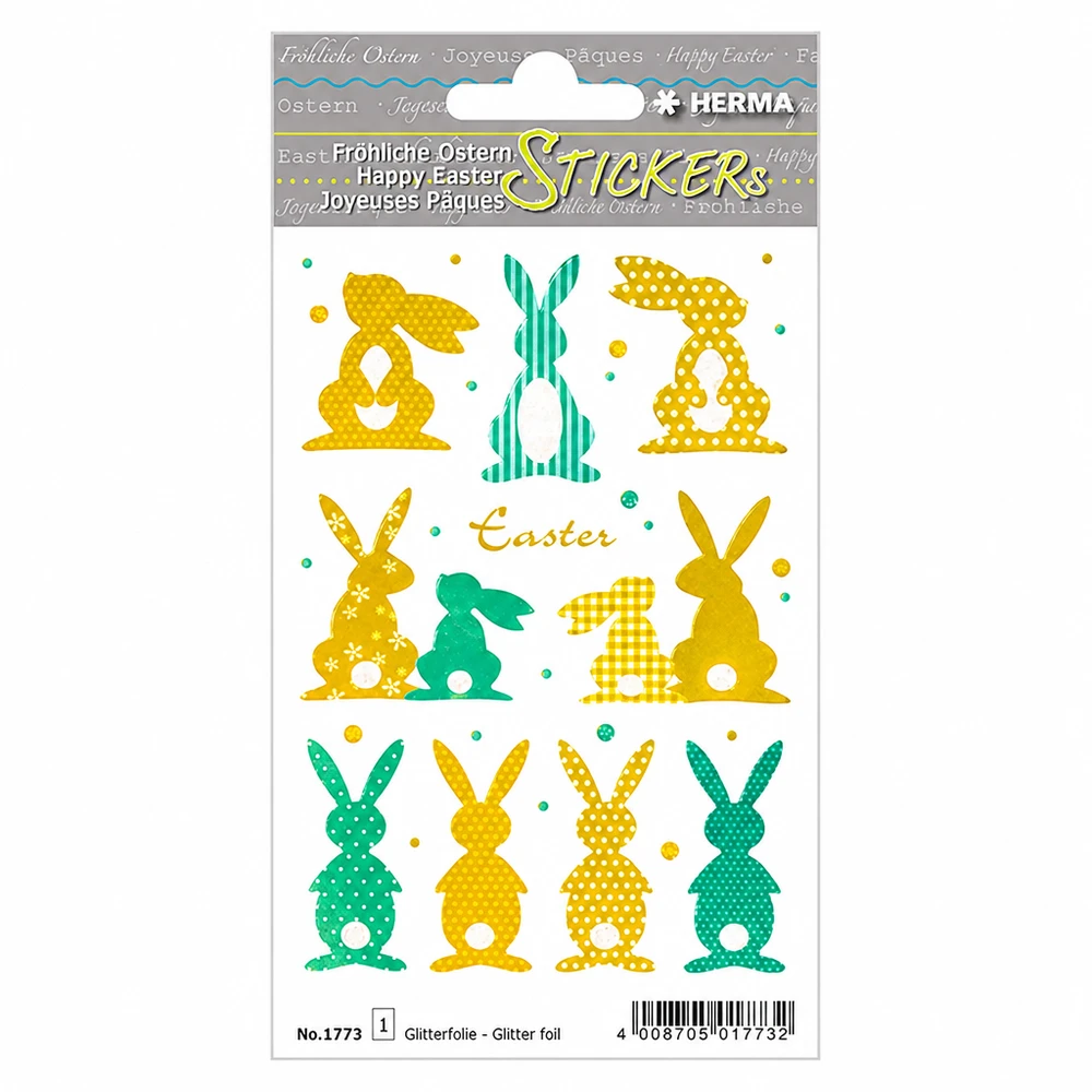 Sticker "Goldhasen" (10 Aufkleber mit Glitzer) Sticker "Goldhasen" (10 Aufkleber mit Glitzer)