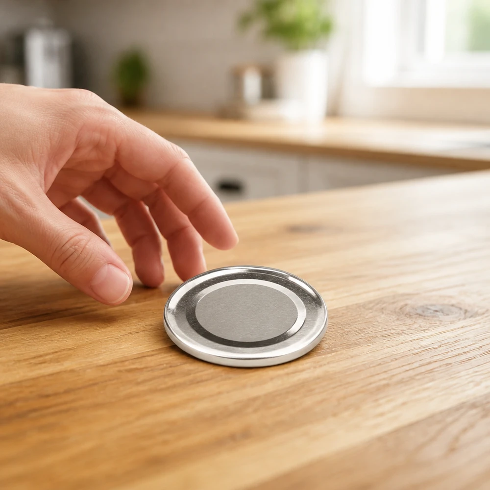 48mm TO48 BasicSeal Deckel silber UNiTWIST Detailansicht Oberfläche und Rand