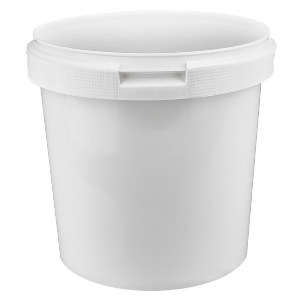 Eimer 2.5L aus weißem Kunststoff Polypropylen ohne Deckel Eimer 2.5L aus weißem Kunststoff Polypropylen ohne Deckel