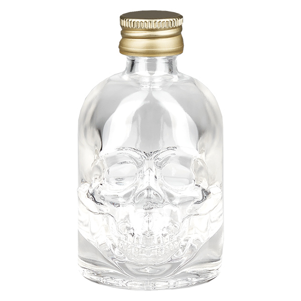 50ml Glasflasche "Pirat" und Schraubverschluss gold UNiTWIST®