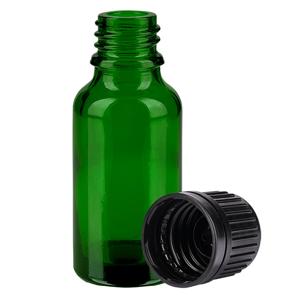 20ml Flasche 11mm Schraubverschluss schwarz Originalitätsverschluss GreenLine UT18/20 20ml Flasche 11mm Schraubverschluss schwarz Originalitätsverschluss GreenLine UT18/20
