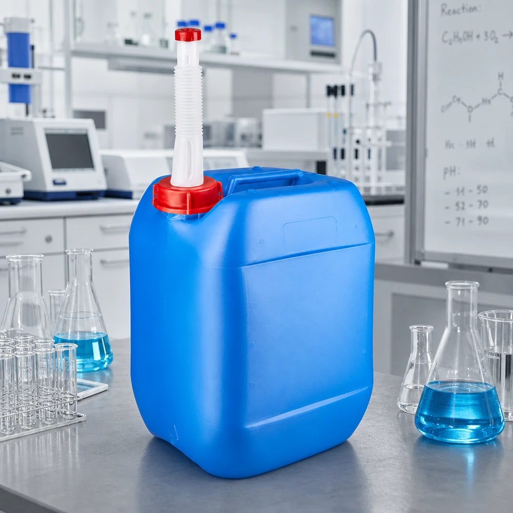 Kanister 10 Liter blau mit Auslaufrohr Flex Laborkanister 10 Liter Blau mit schwenkbarem Auslaufrohr und kindersicherem Verschluss