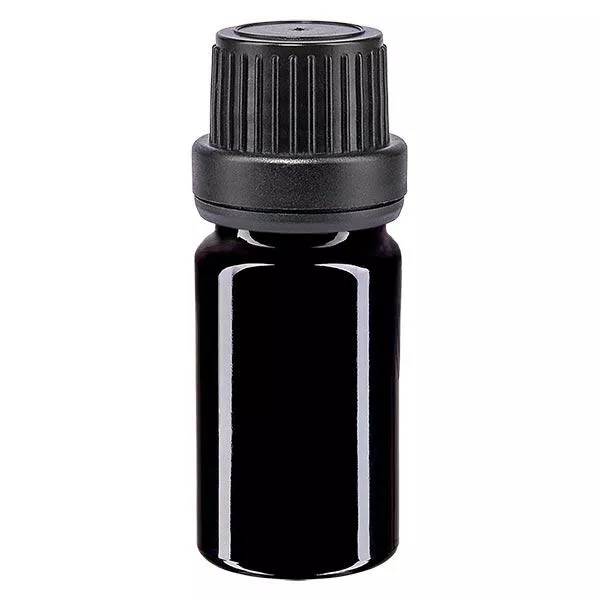 Apothekenflasche violett 5ml Schraubverschluss schwarz Dichteinlage Originalitätsverschluss
