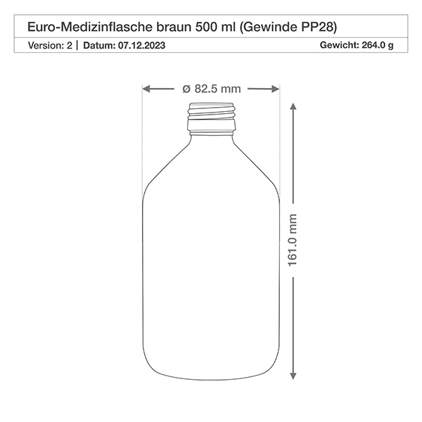 500ml Medizinflasche braun, mit Klappverschluss ApoGlas 500ml Medizinflasche braun, mit Klappverschluss ApoGlas