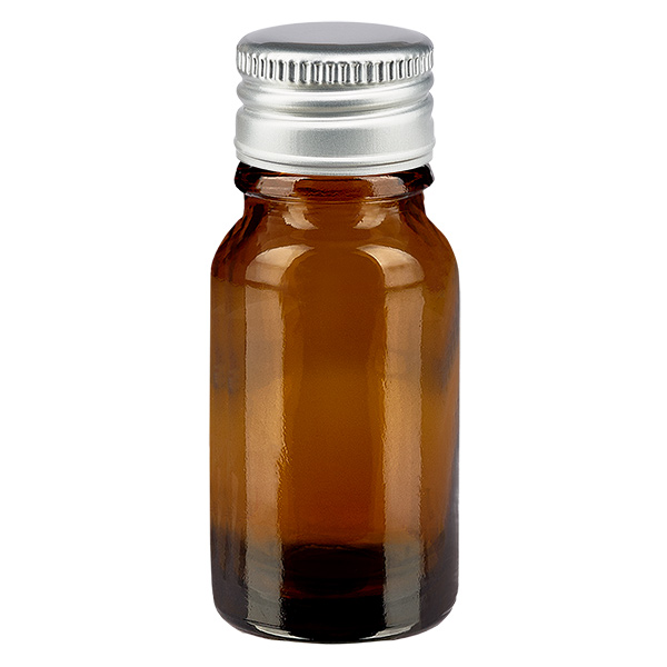 10ml Flasche 11mm Schraubverschluss Alu-Silber Standard BrownL. UT18/10