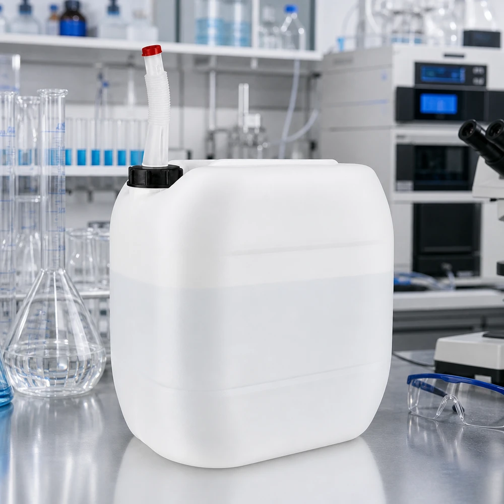Kanister 30 Liter mit Auslaufrohr Flex Robuster Kanister 30L mit Auslaufrohr Flex für sichere Flüssigkeitsausgabe im Labor