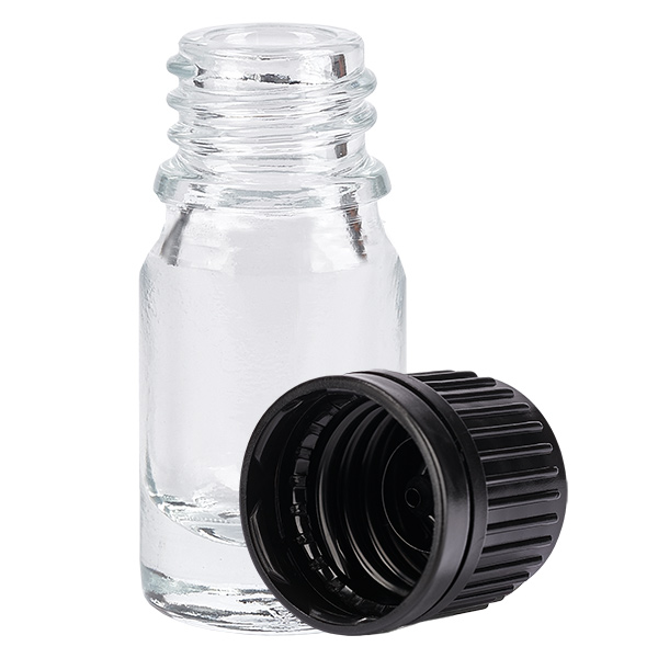 5ml Flasche 11mm Schraubverschluss schwarz Originalitätsverschluss ClearLine UT18/5 5ml Flasche 11mm Schraubverschluss schwarz Originalitätsverschluss ClearLine UT18/5