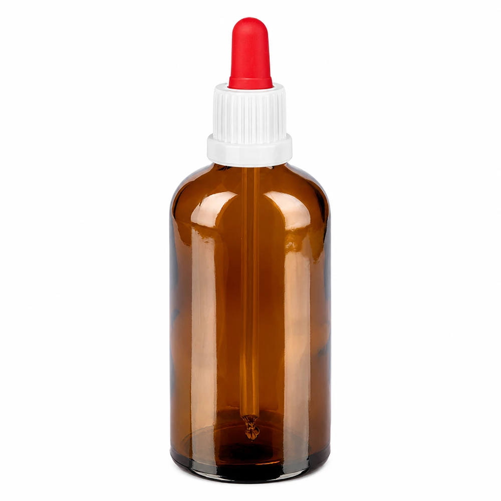 Laborflasche 100ml braun mit Tropfpipette für pharmazeutische und kosmetische Anwendungen