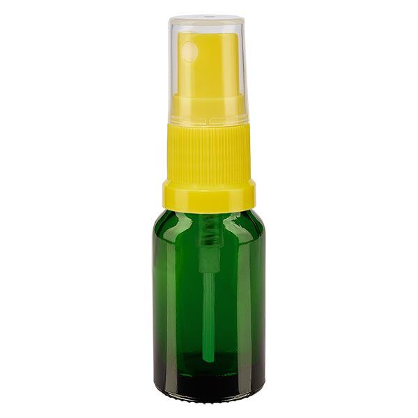 Apothekenflasche grün 10ml Sprayaufsatz gelb